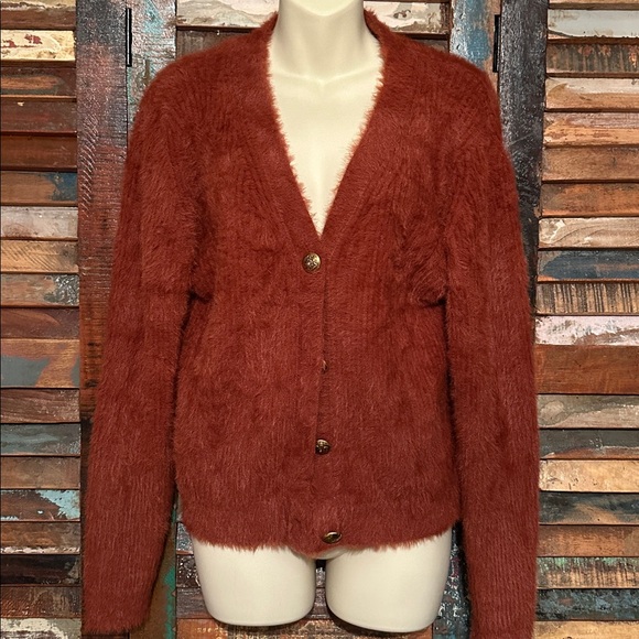 Banana Republic Women’s Button Down Cardigan, Eyelash, Navy, Gold, Med. EUC - Picture 2 of 6